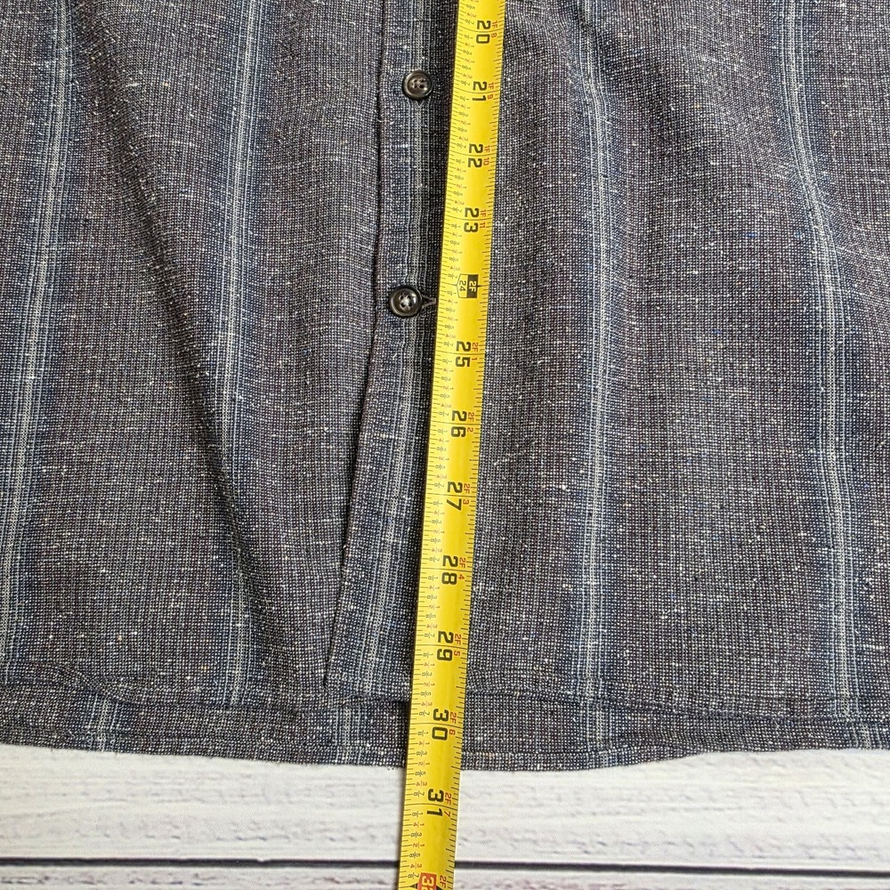 32 Bar Blues Mens XL Long Sleeve Button Up Gray Striped Shirt Cotton Silk Wool - Picture 8 of 10